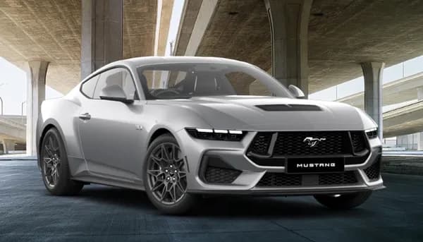 Mustang GT exterior in Iconic Silver paint colour option