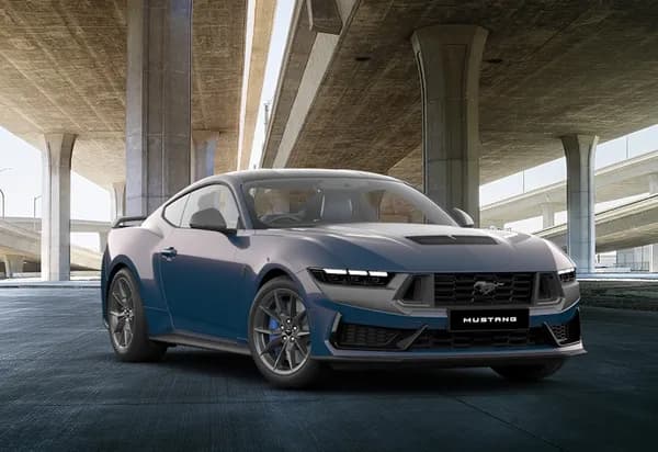 Ford Mustang Dark Horse in Blue Ember — model walk gallery