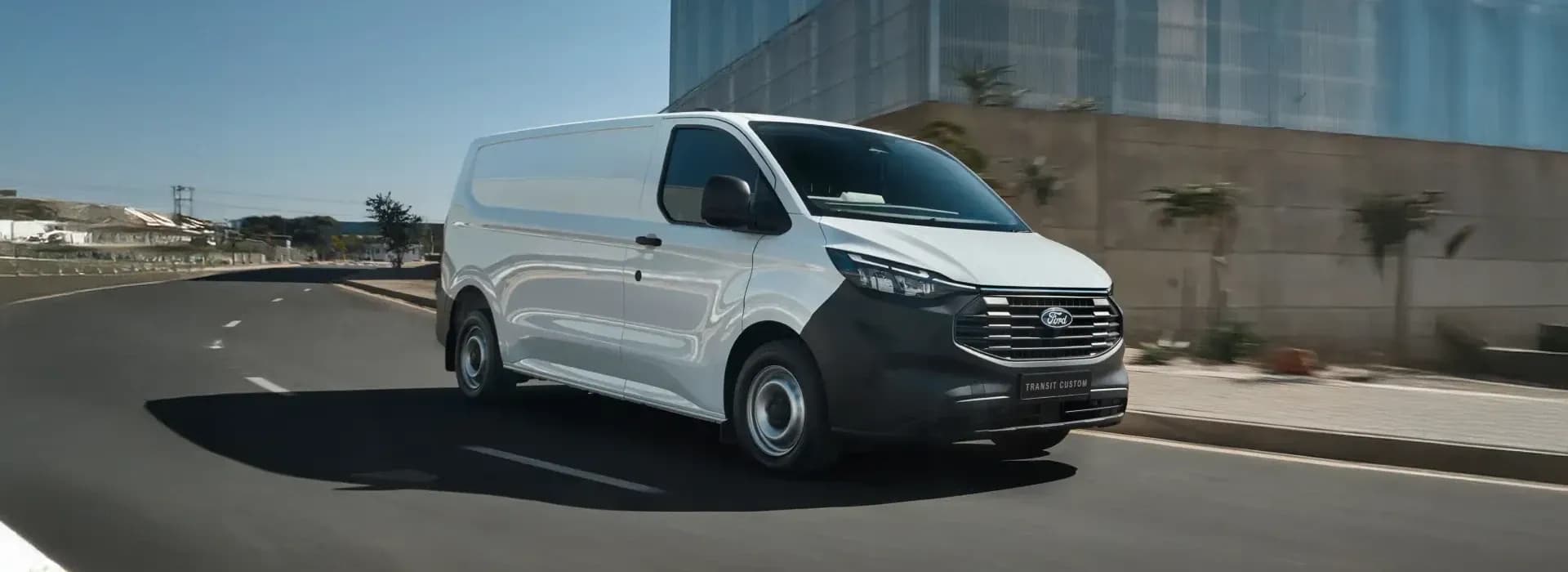 Ford Transit Custom commercial panel van hero banner — Eagle Ford