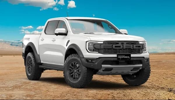 Ranger Raptor exterior in Arctic White paint colour option