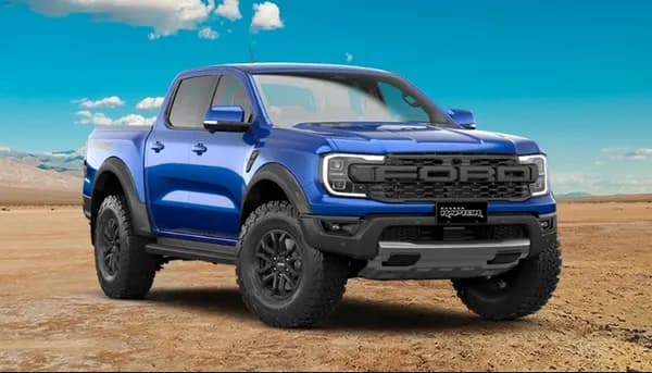 Ranger Raptor exterior in Blue Lightning paint colour option