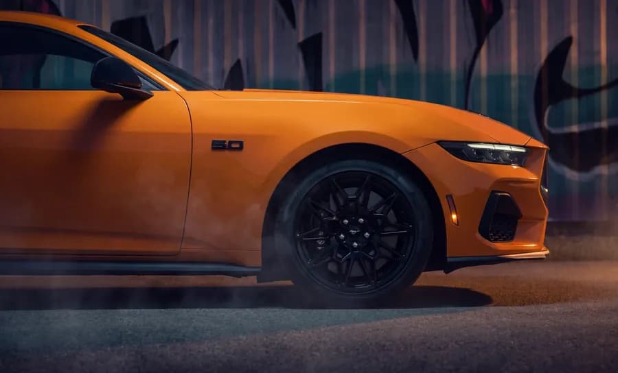 Mustang GT Nite Pony wheel at night