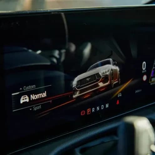 Mustang 12.4-inch digital cluster showing drive modes