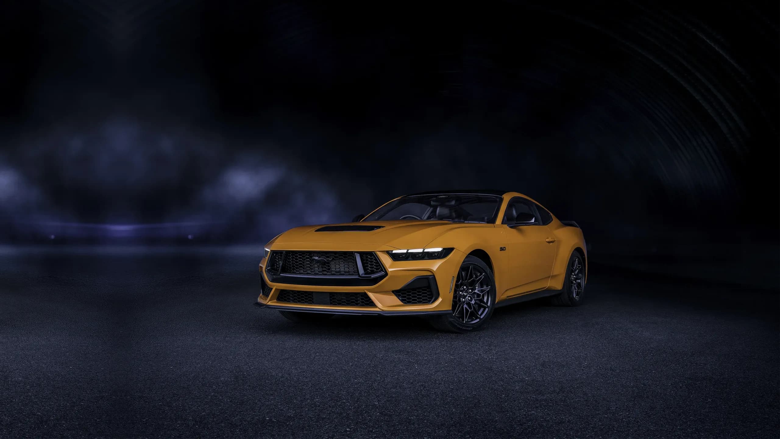 Ford Mustang GT Nite Pony in Orange Fury with black wheels, roof and badges, Eagle Ford Sandton