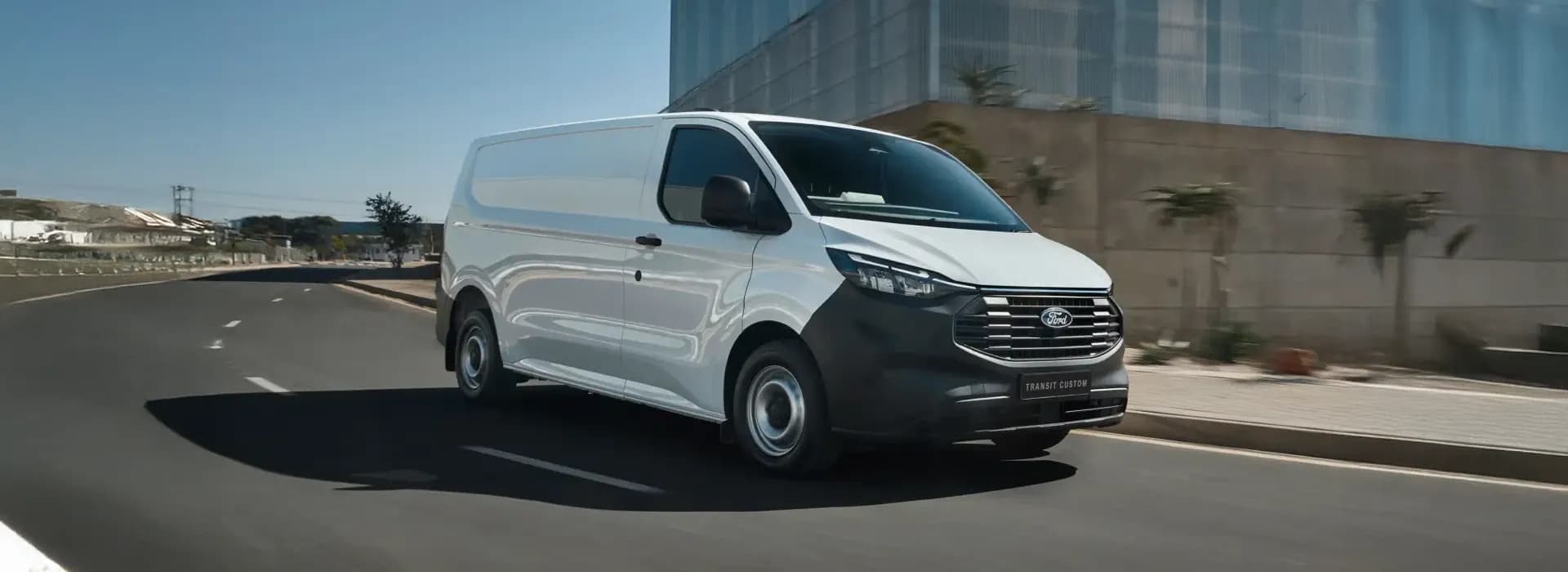 Ford Transit Custom commercial panel van hero banner — Eagle Ford